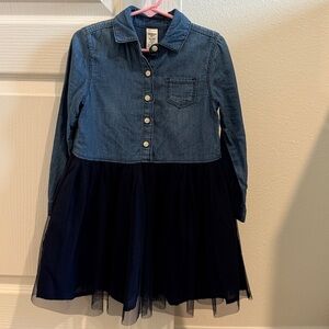 OshKosh B'gosh Blue Denim and Black Tulle Dress